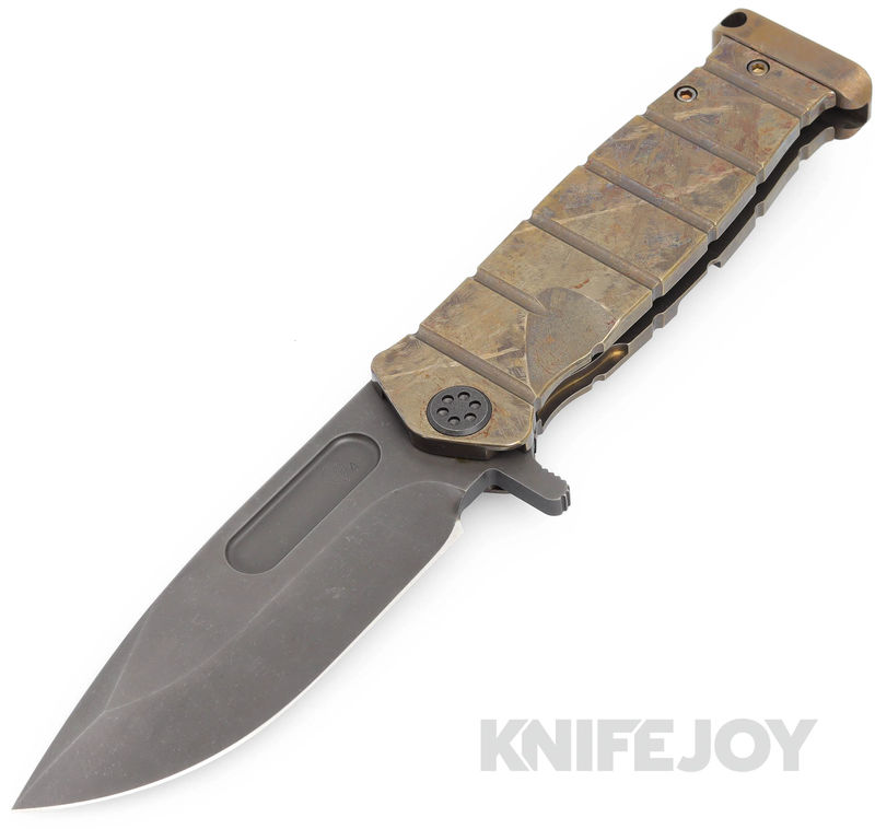 Medford Knives USMC FF S45VN Acid Distressed Blade with Scorched Earth Handle/ Distressed PVD Hardware and Clip