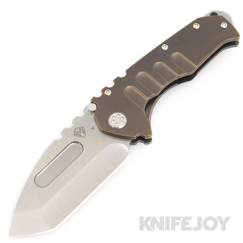 Medford Knives Praetorian "T" CPM 20CV Tumbled Tanto Blade with Bronze Handles/ Standard Hardware and Clip