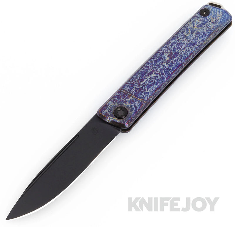 Medford Knives Gentleman Jack-2 S45VN DLC Drop Point Blade with Flamed/ Acid Etch Handles/ PVD Hardware and DLC Clip