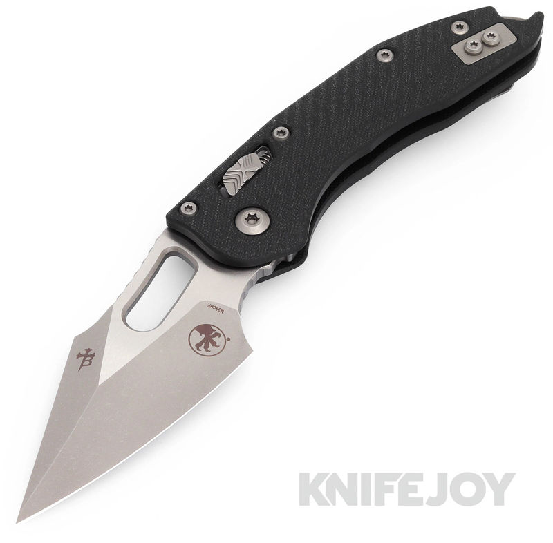 MICROTECH 169RL-10APFLGTBK Borka Stitch Ramlock Folding Knife Single Edge Apocalyptic Standard Blade with Fluted Black G10 Handles