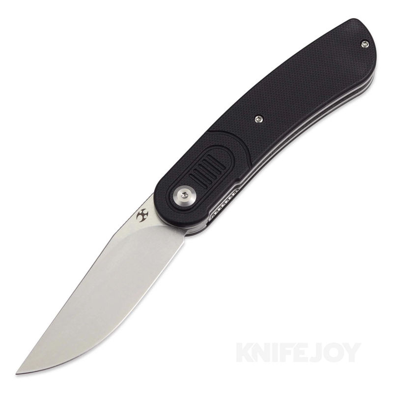 Kansept Knives T2025A1 Reverie Front Flipper Stonewashed Blade with Black G10 Handles