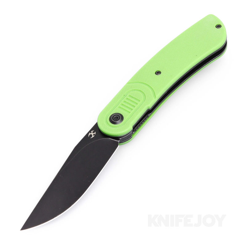 Kansept Knives T2025A4 Reverie Front Flipper Black TiCn Coated Blade with Grass Green G10 Handles
