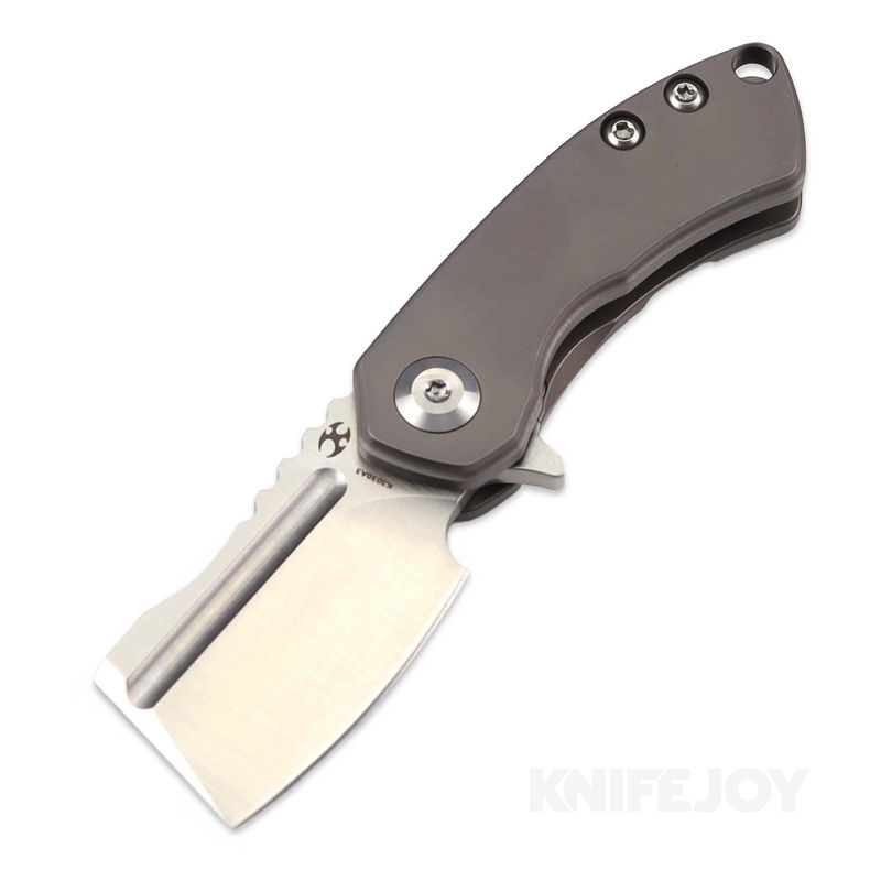 Kansept Knives K3030A3 Mini Korvid Liner Lock Satin Blade with Bronze Anodized Titanium Handles