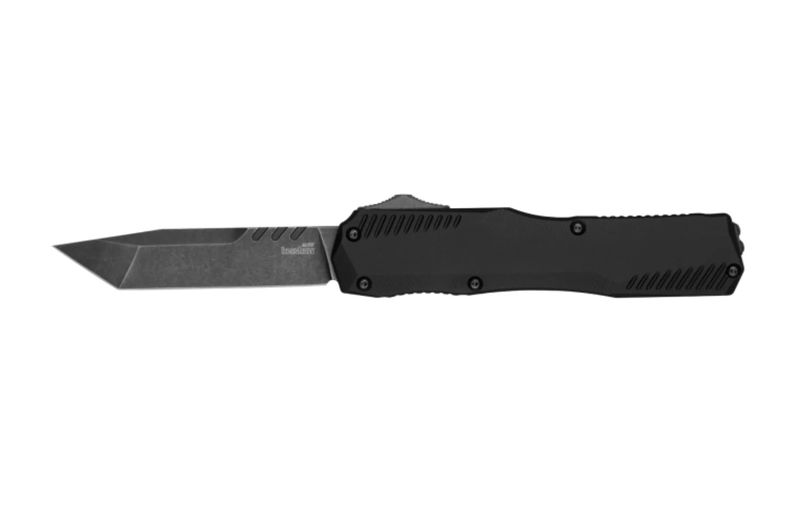 Kershaw 9000T Matt Diskin Livewire OTF Automatic Magnacut Blackwash Tanto Blade with Black Aluminum Handles
