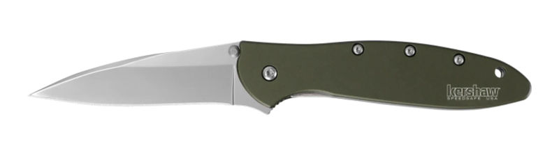 Kershaw 1660OL Ken Onion Olive OD Green Aluminum Leek Assisted Flipper Knife
