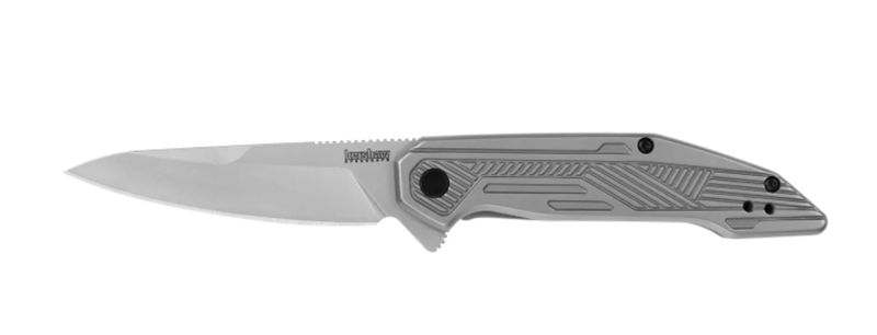 Kershaw 2080 Terran Assisted Flipper Bead-blasted Plain Blade Stainless Steel Handle