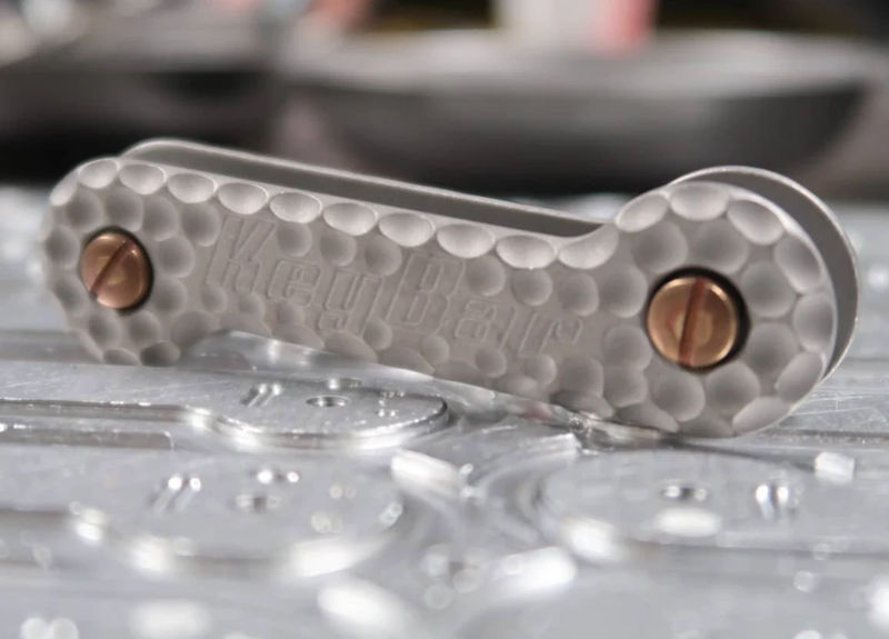 KeyBar Cratered Sandblasted Titanium CNC Milled