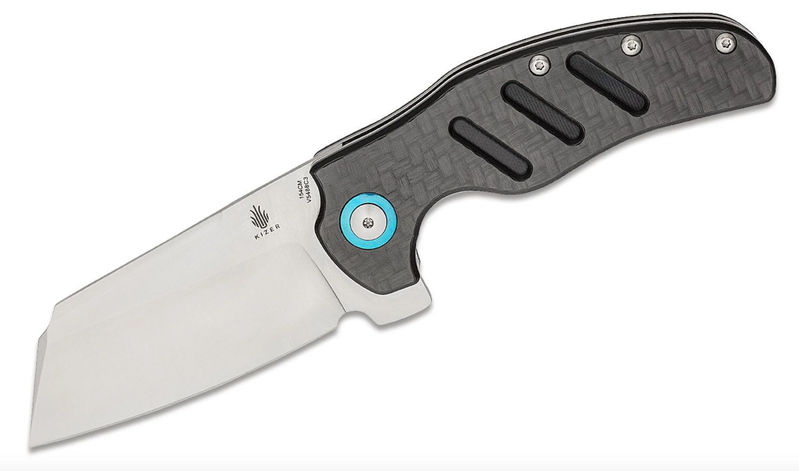Kizer V5488C3 Kizer C01c(XL)  Sheepdog XL Flipper Knife 154CM Satin Blade Carbon Fiber Handles