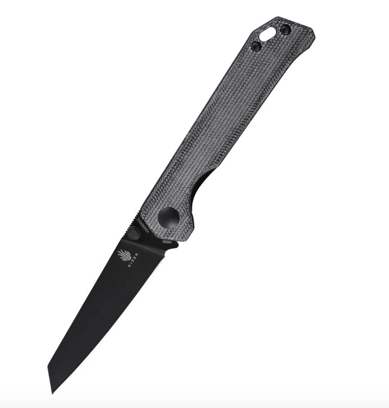 Kizer V3458RN2 Mini Begleiter Folder Knife Black with Black Micarta Handles