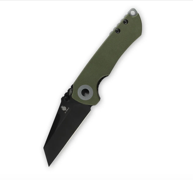 Kizer V3508A3 Mini Critical Knife Green G10 Handle with CPM3V Black Blade