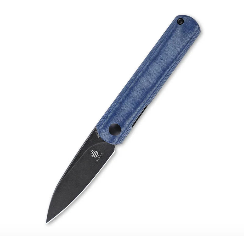 Kizer V3499C2 Feist Black Blade with Denim Micarta Handles