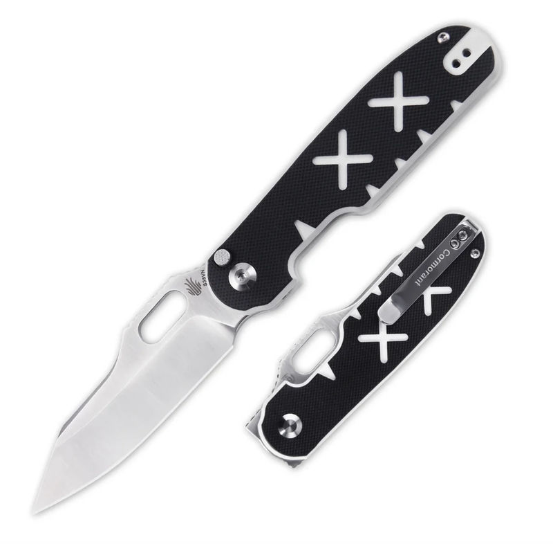 Kizer Ki4562A1 Cormorant Plunge Lock Knife Black/White G10