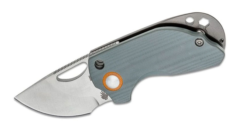 Kizer V2561N1 Vanguard Catshark Detent Lock Front Flipper Knife Satin Drop Point Blade Gray G10 and Titanium Handles