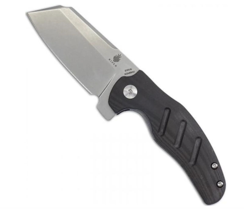 Kizer KI3488A4 C101C Mini Sheepdog Stonewashed S35VN Sheepsfoot Blade, Carbon Fiber Handles