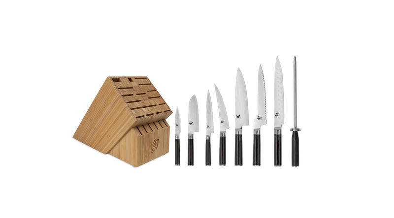 Shun Cutlery DMS0934 Classic 9PC Chefs Choice Block Set/ Complete Kitchen Knife Set