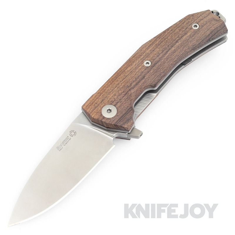 Lionsteel LSTKURST KUR Linerlock Folder Stonewashed Sleipner Blade with Santos Wood Handles Knife
