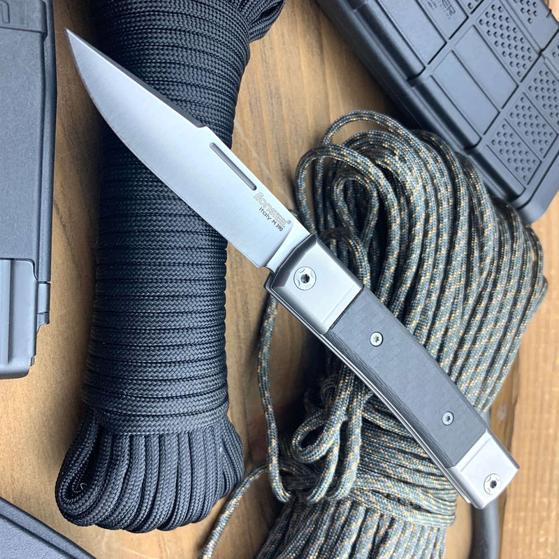 Lionsteel LSTBM1CF Best Man Carbon Fiber Slip Joint with One Blade