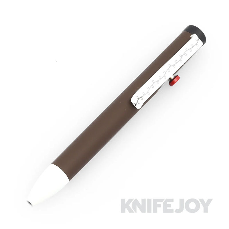 Tactile Turn KnifeJoy Exclusive MINI Size Bolt Action Pen with Bright Red Bolt and Reindeer Brown Cerakote Pen