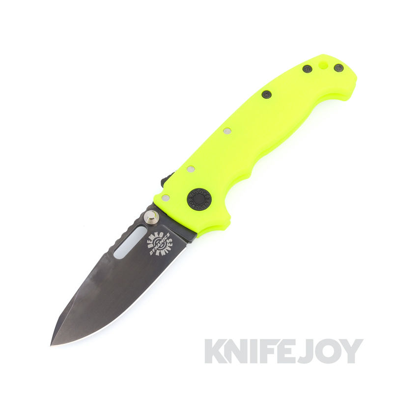 Demko Knives MGAD20S Spear Point DLC Magnacut Blade with Dayglow Fine Textured G10 Handles