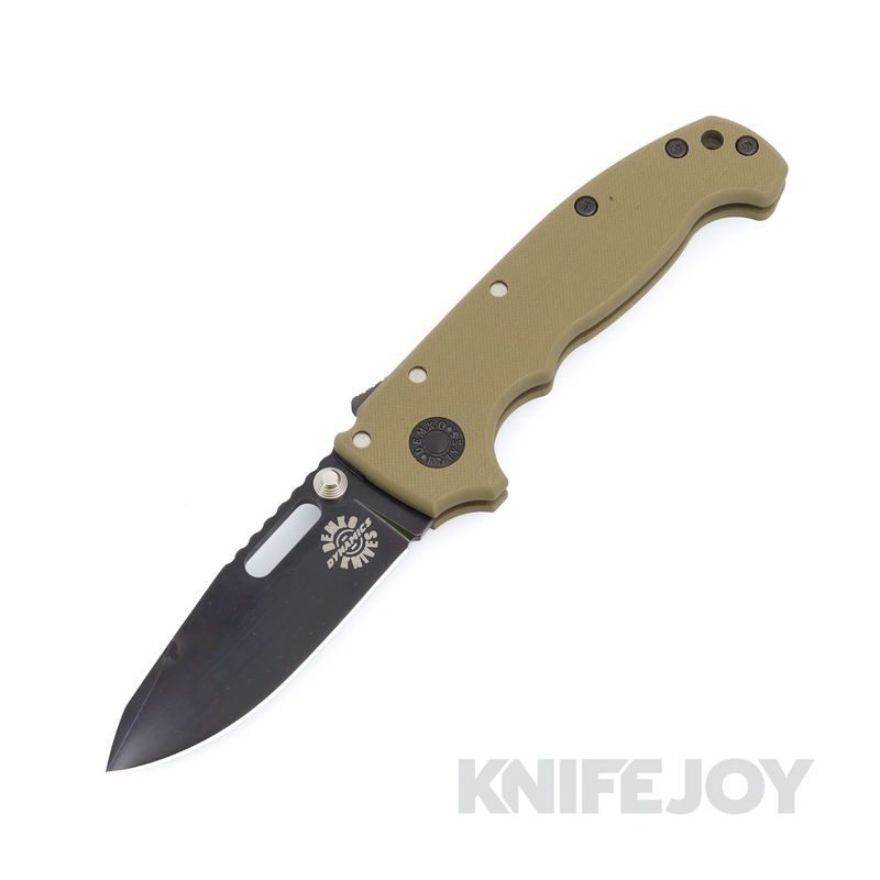Demko Knives MGAD20S Spear Point DLC Magnacut Blade with OD Fine Textured G10 Handles
