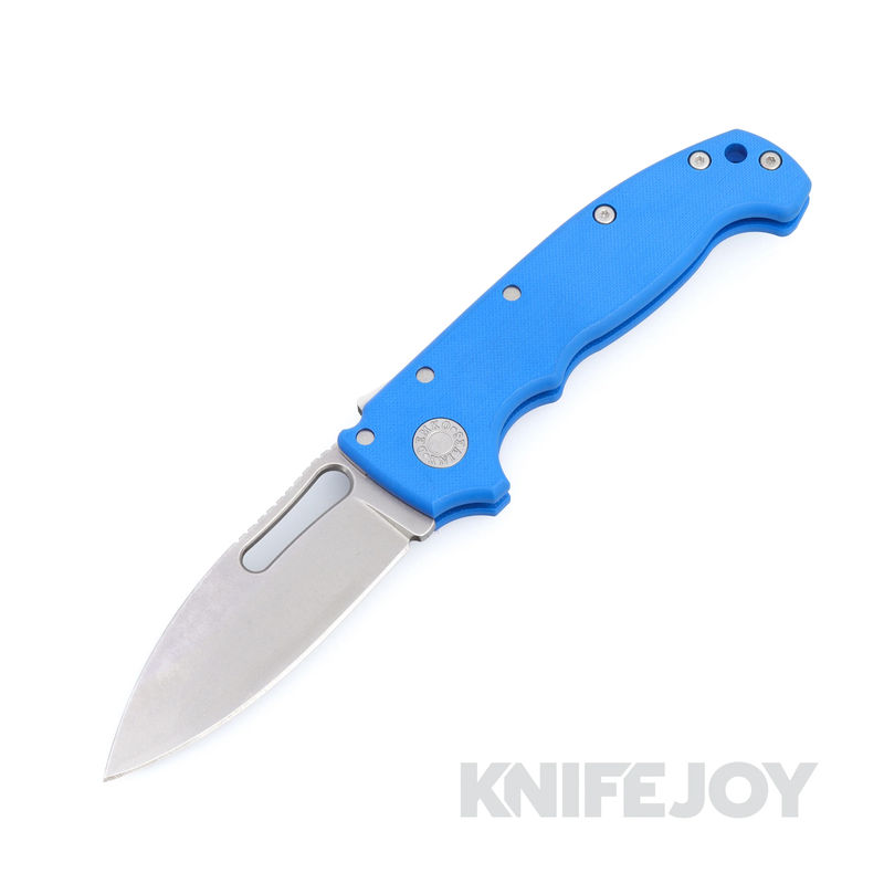 Demko Knives MGAD20S Drop Point CPM-M4 Blade with Blue Fine Textured G10 Handles