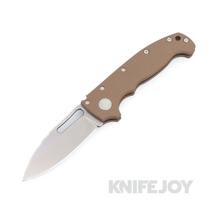 Demko Knives MGAD20S Drop Point CPM-M4 Blade with Dark Earth Machine Textured G10 Handles