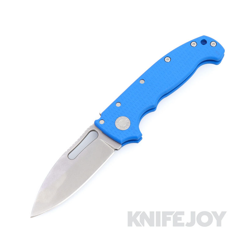 Demko Knives MGAD20S Drop Point CPM-M4 Blade with Blue Machine Textured G10 Handles