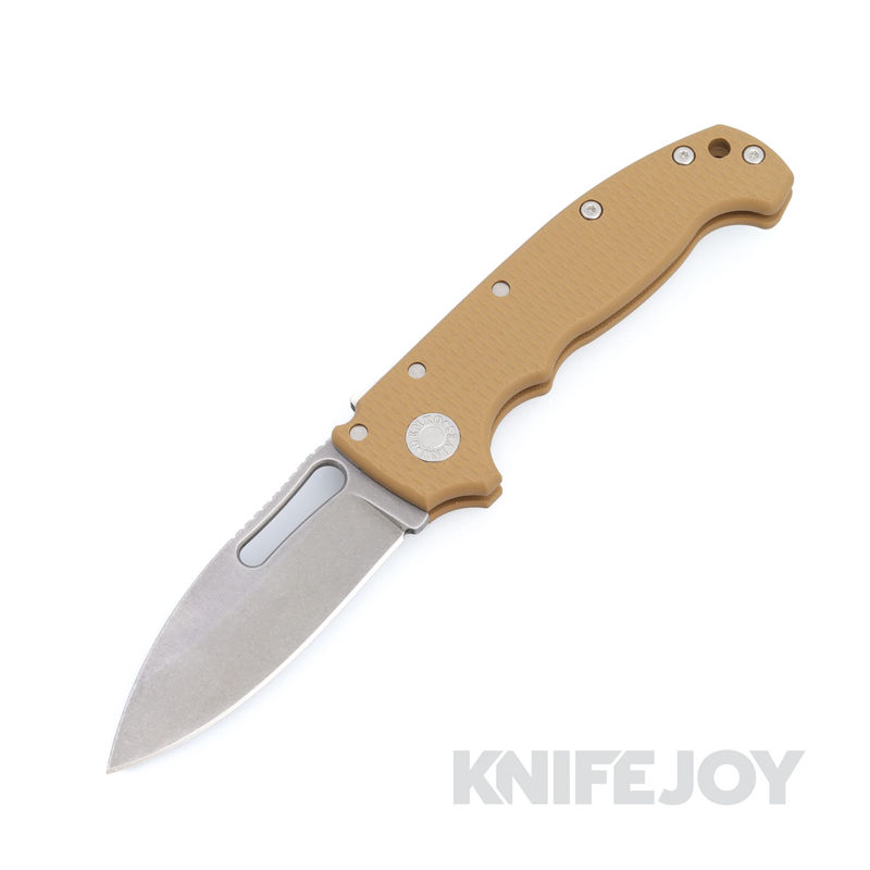 Demko Knives MGAD20S Drop Point CPM-M4 Blade with Brown Machine Textured G10 Handles