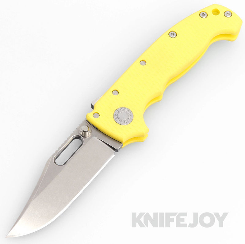 Demko Knives AD20 KnifeJoy Exclusive Bowie 20CV Blade with Yellow Number 1 G10 Handles