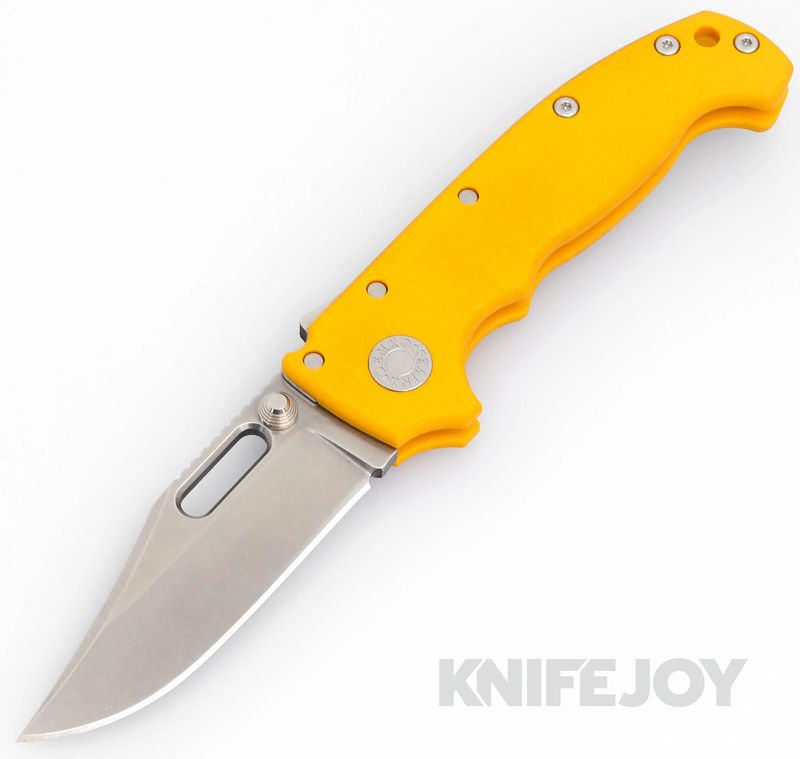 Demko Knives AD20 KnifeJoy Exclusive Bowie 20CV Blade with Yellow Number 2 G10 Handles