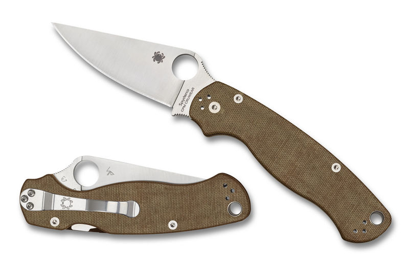 Spyderco C81MPCW2 Paramilitary 2 Knife Brown Micarta (3.4" Cru-Wear)