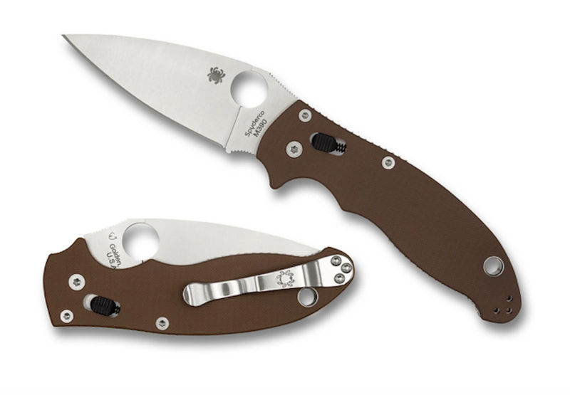 Spyderco C101GPBN2 Manix 2 Folder Earth Brown G-10 Handle Satin Blade
