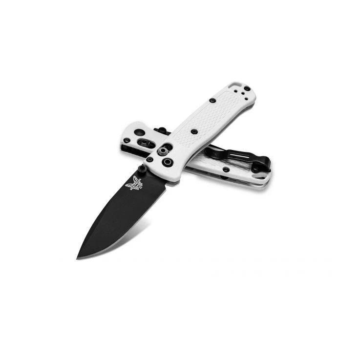 Benchmade 533BK-1 Mini Bugout/ Lightweight White Grivory Handle/ Black Cerakote Coated Blade