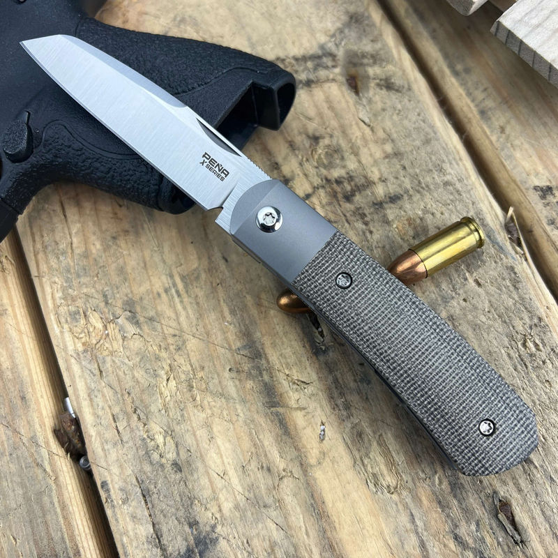 Enrique Pena X Series Apache Front Flipper OD Green Micarta Knife