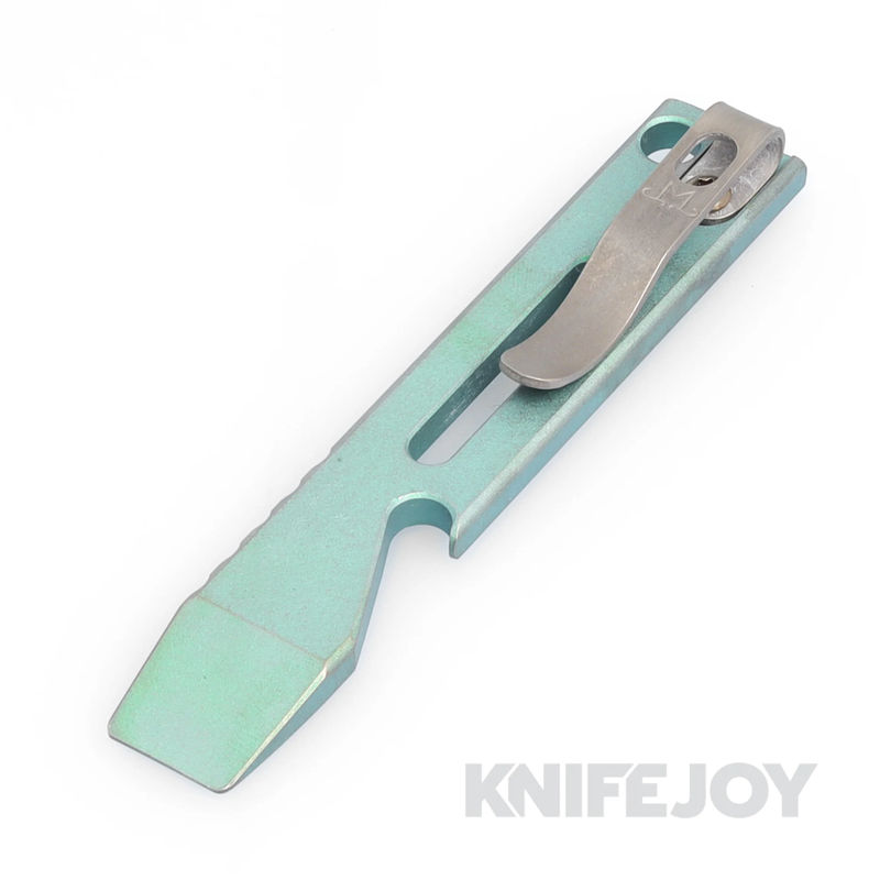 Maverick Customs 4" Green Anodized Skeleton Titanium Pocket Pry Bar/ Bottle Opener