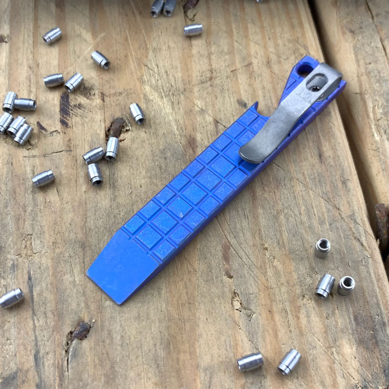 Maverick Customs 4" Frag Blue Anodized EDC Pry Bar Tool