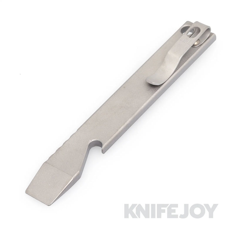 Maverick Customs 5" Stonewash Titanium Pocket Pry Bar/ Bottle Opener