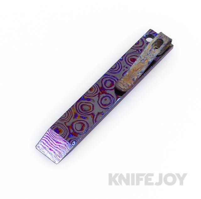 Maverick Customs 4.0"  Black Timascus Pocket Pry Bar with Pocket Clip