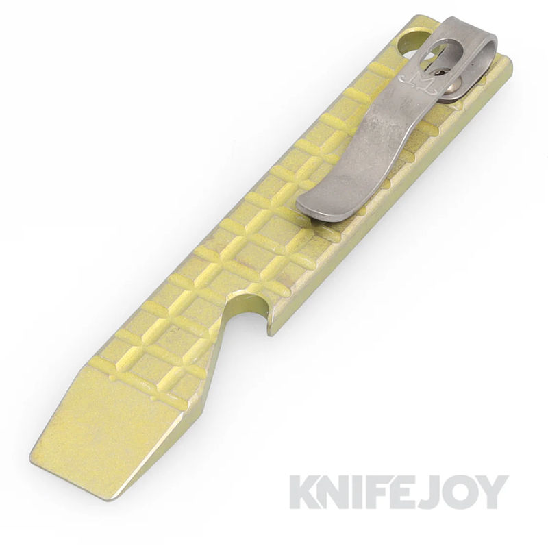 Maverick Customs 4" Frag with Yellow Ano Titanium Pocket Pry Bar/ Bottle Opener