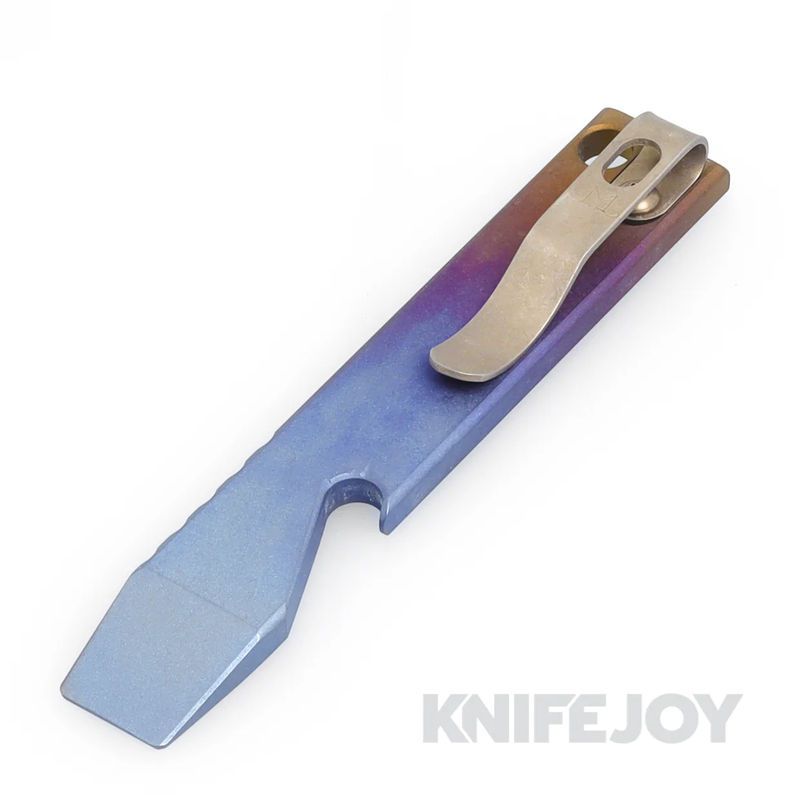 Maverick Customs 4" Faded Ano Titanium Pocket Pry Bar/ Bottle Opener