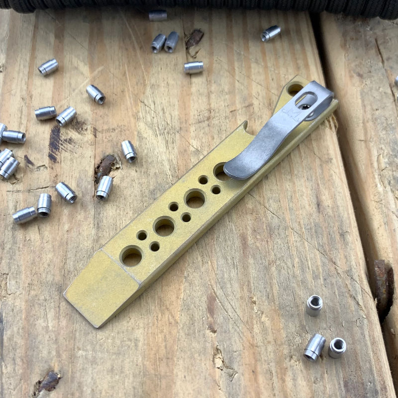 Maverick Customs 4" Drilled Peach Anodized EDC Pry Bar Tool