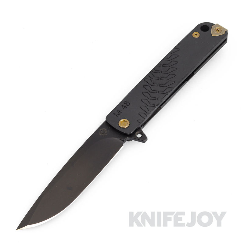 Medford Knives M-48 S45VN PVD Blade with Black Handle/ PVD Spring/ Bronze Hardware/ Bronze Clip
