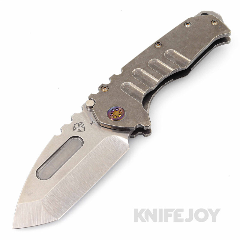 Medford Knives Praetorian "T" Magnacut Tumbled Tanto Blade with Tumbled Handles/ Flamed Hardware and Clip