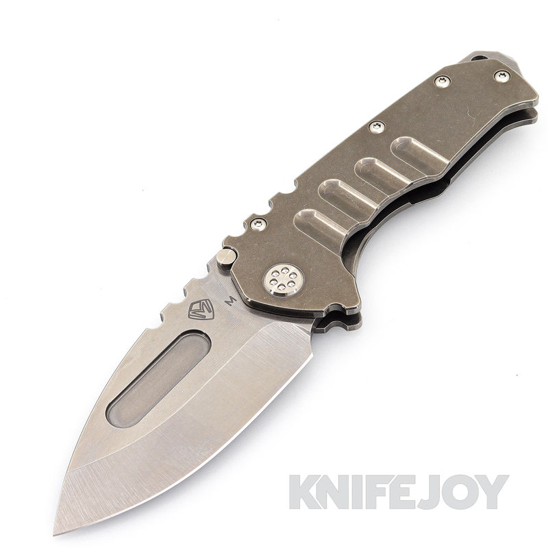 Medford Knives Praetorian "T" Magnacut Tumbled Drop Point Blade with Tumbled Handles/ Standard Hardware and Clip