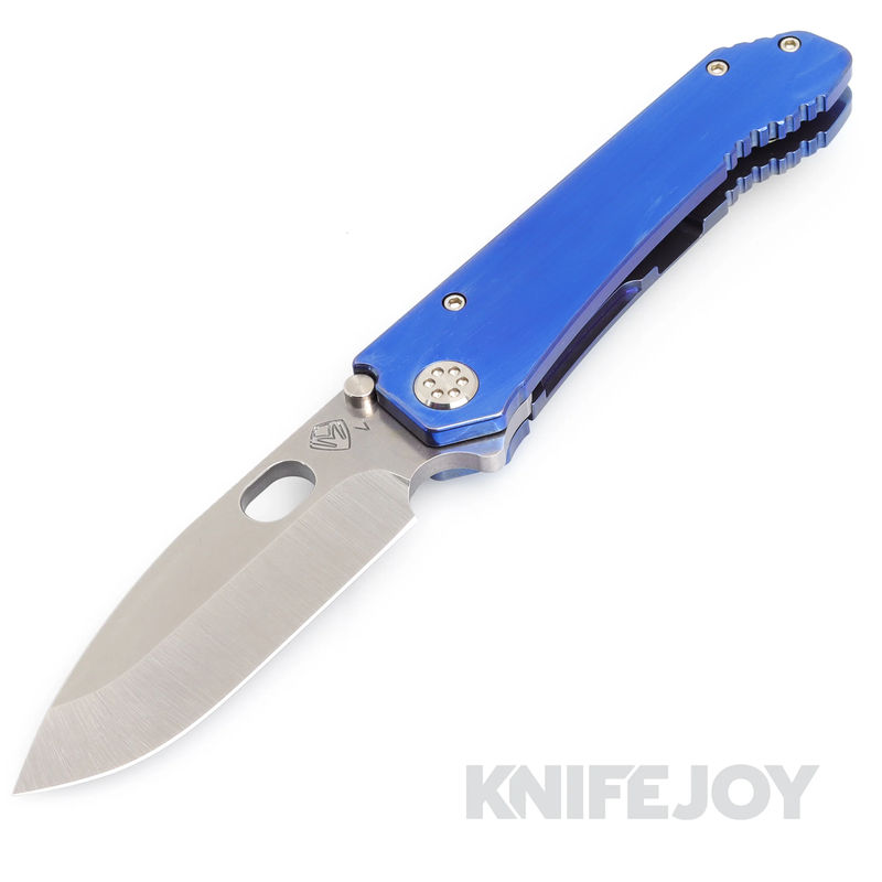 Medford Knives 187 DP 20CV Tumbled Blade with Blue Handles/ Standard Hardware KJ Exclusive