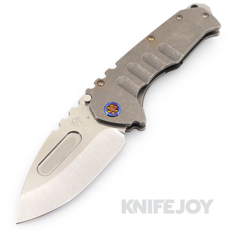 Medford Knives Praetorian "T" CPM 20CV Tumbled Drop Point Blade with Tumbled Handles/ Flamed Hardware and Clip KJ Exclusive