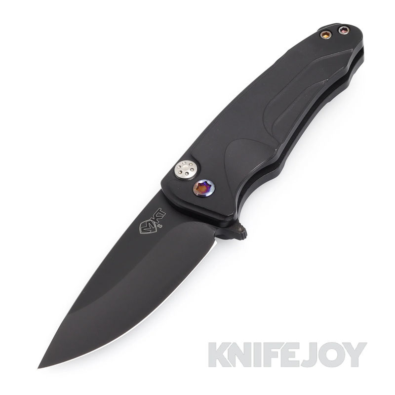 Medford Smooth Criminal Flipper Knife S35VN PVD Blade with Black Aluminum Handles/ Flamed Hardware