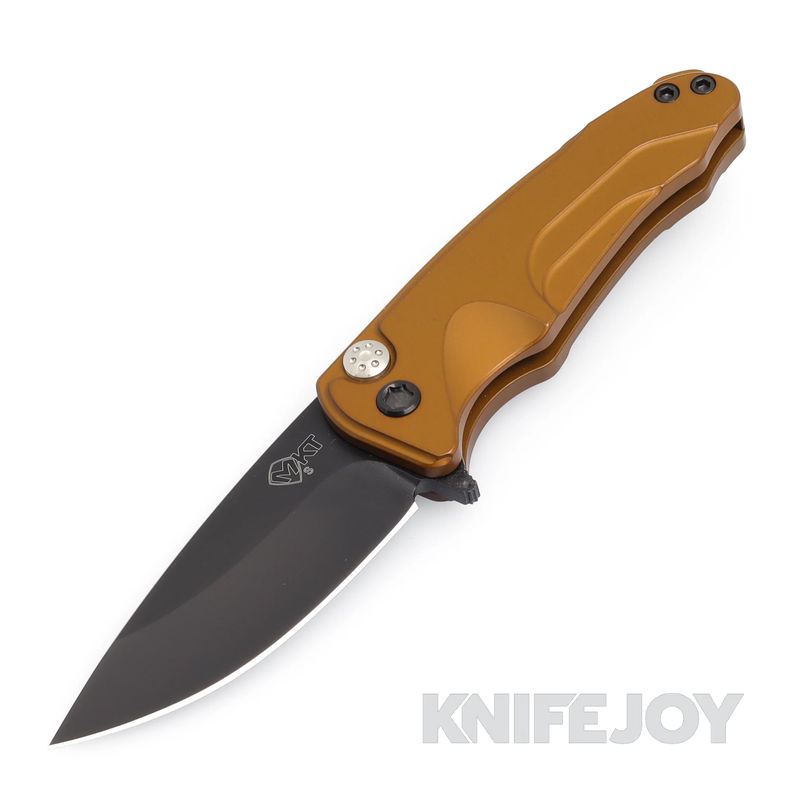 Medford Smooth Criminal Flipper Knife S35VN PVD Blade with Dijon Yellow Aluminum Handles/ PVD Hardware