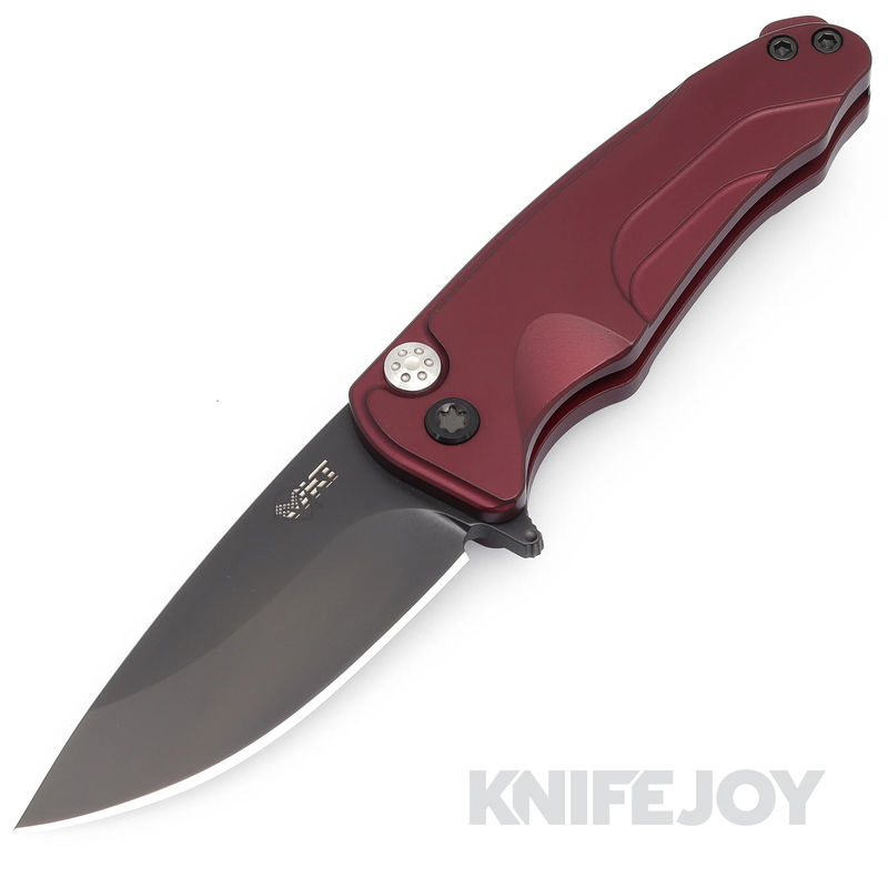 Medford Smooth Criminal Flipper Knife S45VN PVD Blade with Red Aluminum Handles/ PVD Hardware and Clip