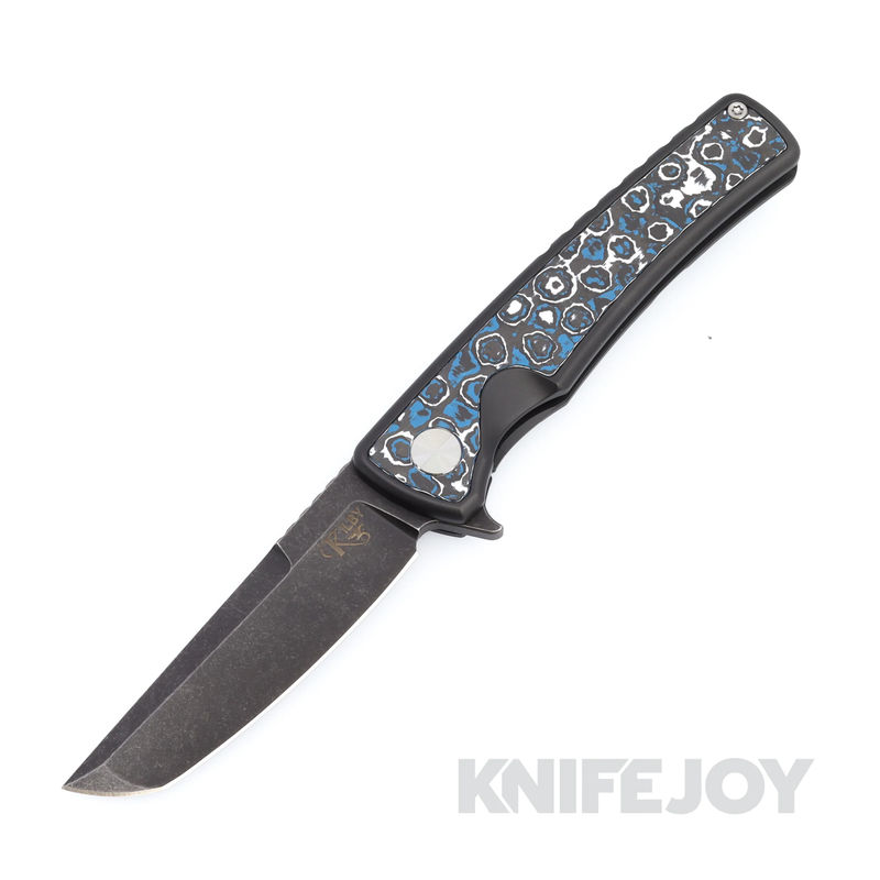 Mechforce Kilby Collab Shard Integral Folder with Black M390 Blade and Black Ti Handle with Frost Fatcarbon Inserts